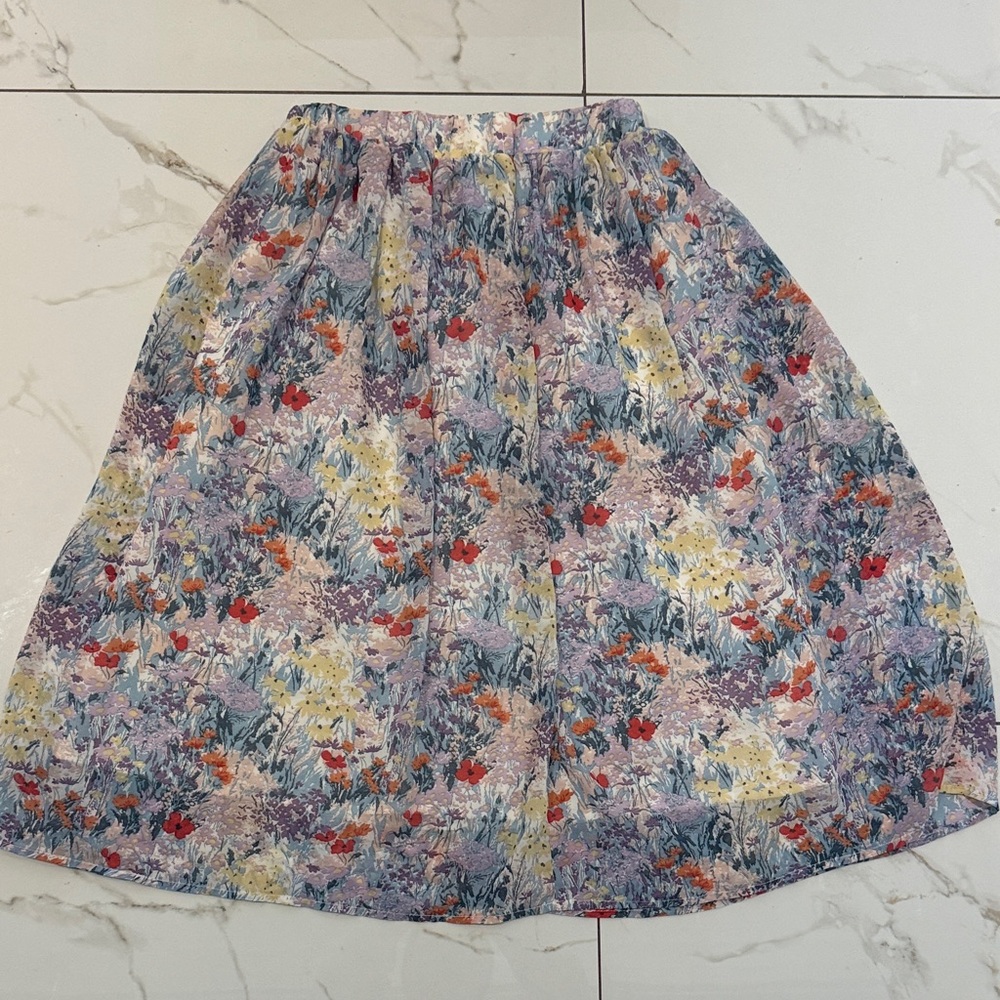 Floral A-Line Skirt in Multicolor